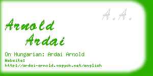 arnold ardai business card